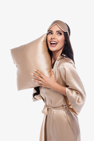 zesta-jedwabna-poszewka-opaska-2 Zestaw - roller masujący i płytka Gua Sha, jedwabna poszewka i opaska na oczy Silk Serenity Deluxe – widok 2