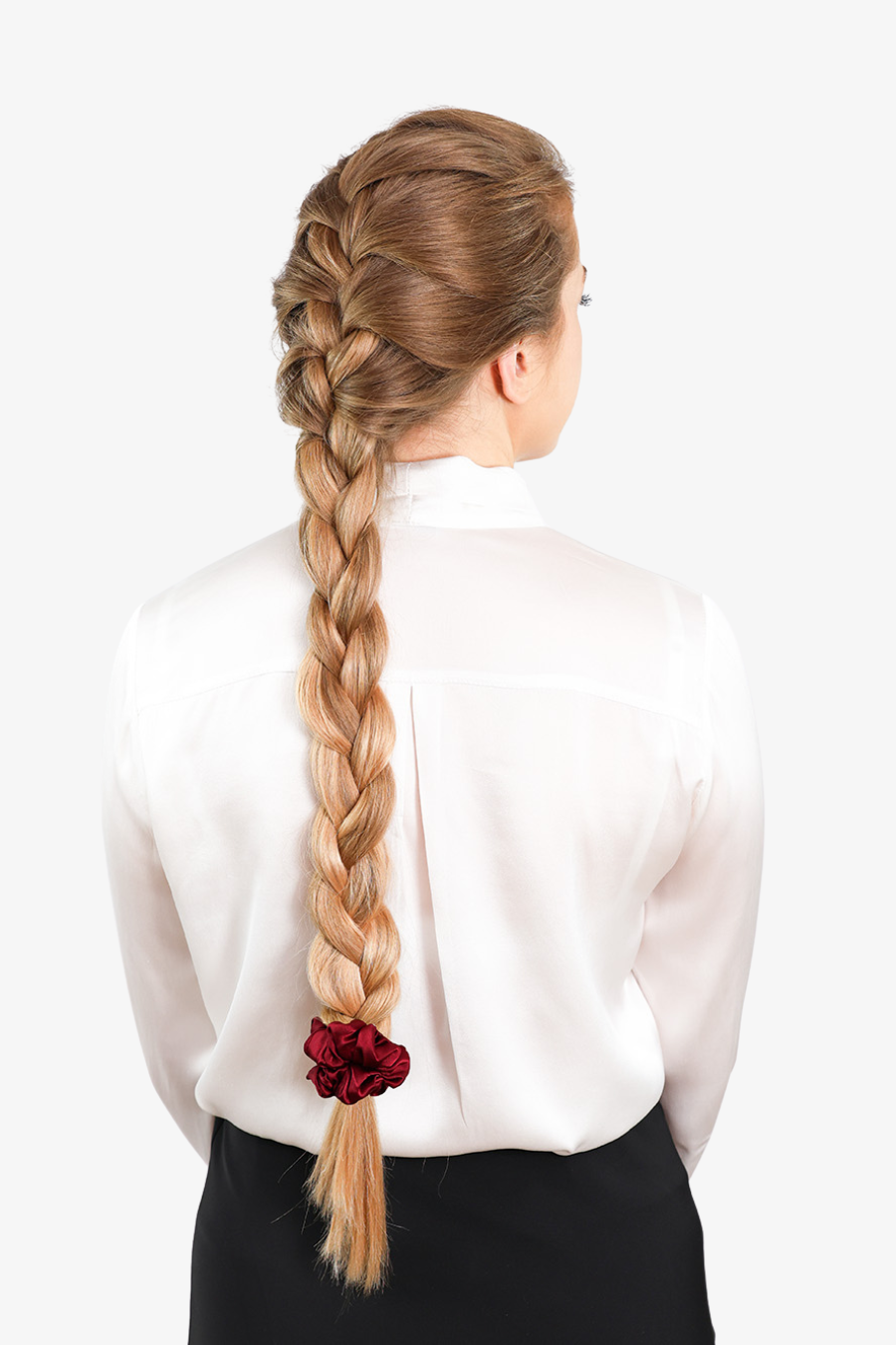 Jedwabna gumka do włosów w kolorze bordowym Seductress - mini – widok 3